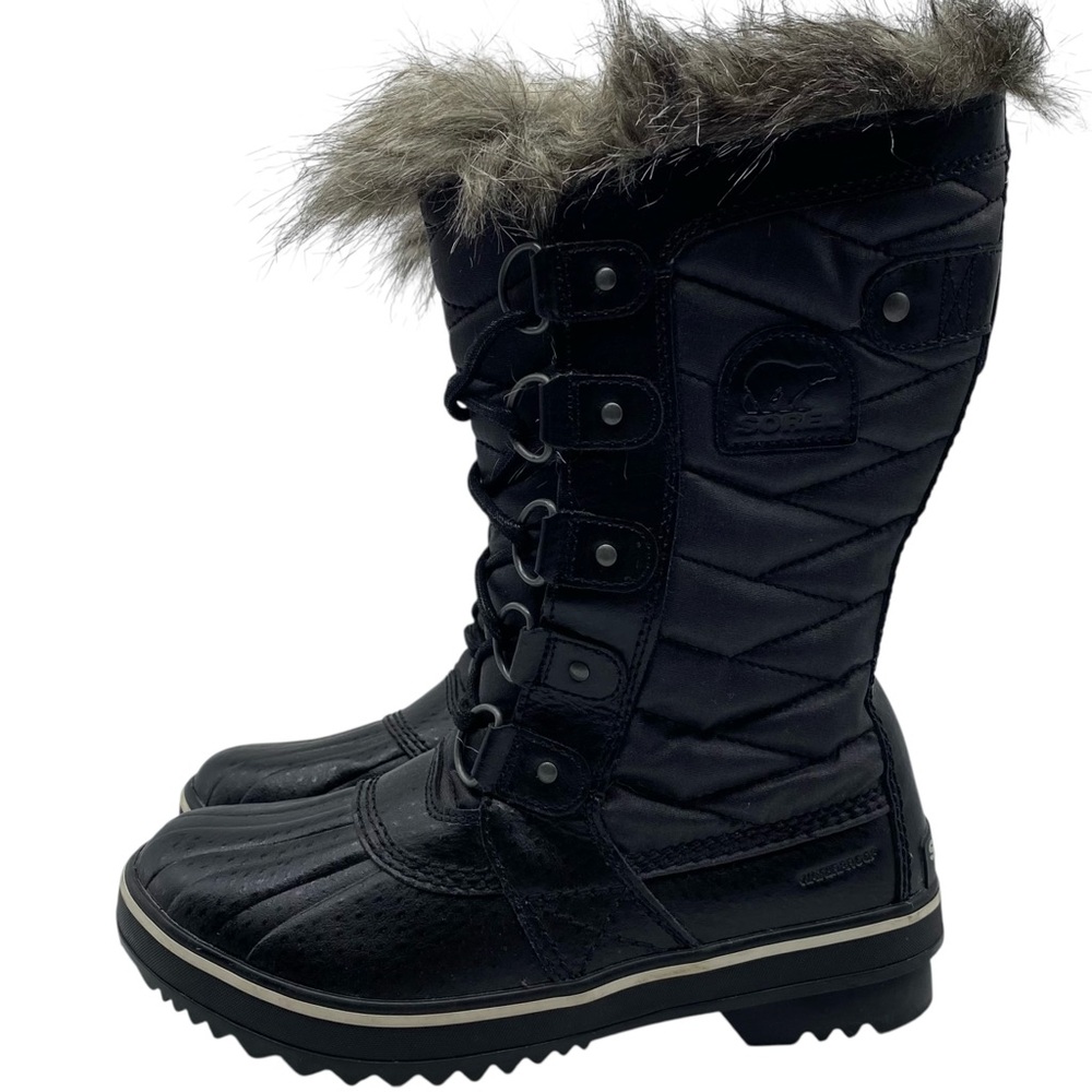 Sorel Womens Shoes Tofino Winter Boots 6 Black Tall Leather Waterproof Insulated - Picture 12 of 12